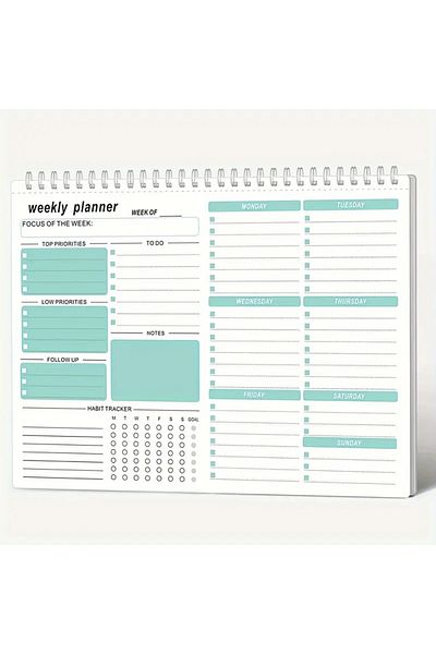 Choice Style 1 1pc Weekly Goals Schedule Planner To Do List Notebook Calendars Organize