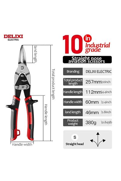 DELIXI ELECTRIC Dhgdn10 Aviation Scissor，professional Industrial Shear For Metal Sheet & Pvc Pipe Cu