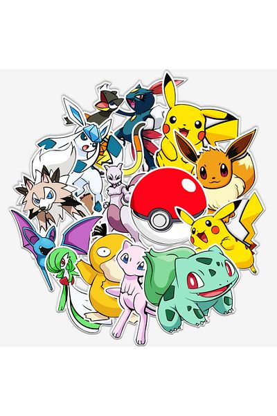 Choice 50pcs 50pcs Pokemon Anime Stickers Pikachu Sticker Pack Waterproof Phone Case Cute Laptop Skin Kawai