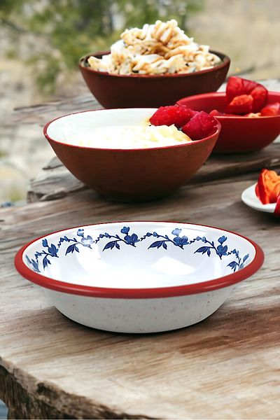 İnci Emaye 20 cm Enameled Bowl Plate, Pit Plate, Salad Plate, Chips Plate