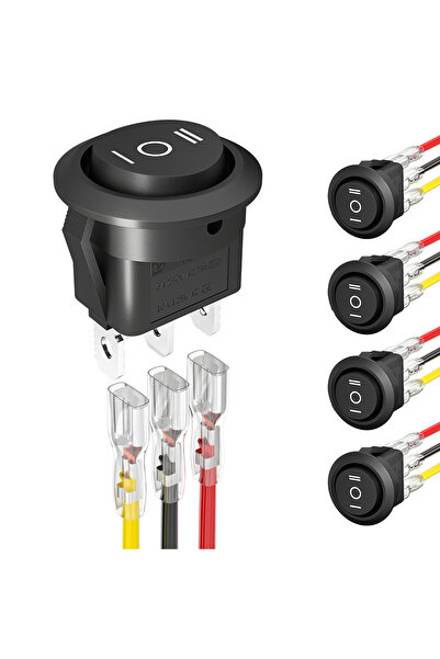 Choice مفتاح تشغيل وإيقاف تشغيل دائري من DaierTek مكون من 5 قطع KCD1 12 فولت ...