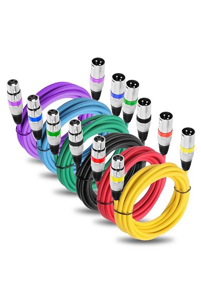 Choice كابل XLR بطول 1 متر، كابل ميكروفون XLR متوازن بثلاثة دبابيس من ذكر إلى أنثى، كابل ميكروفون ومكبر صوت مع خاصية إلغاء الضوضاء f