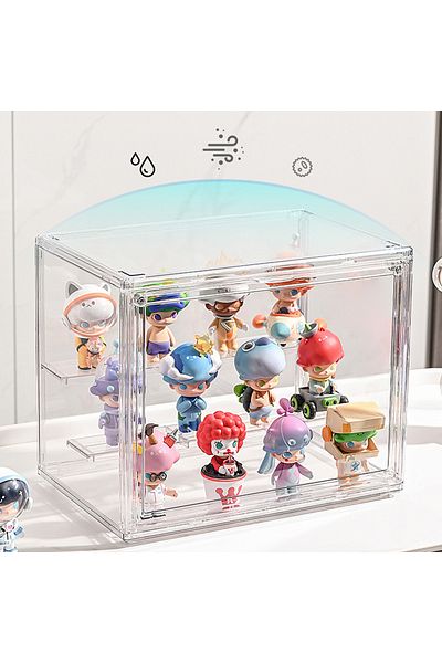 Choice Blind Box Storage Display Rack Desktop Transparent Dustproof Handle Storage Large Capacity Bubble...
