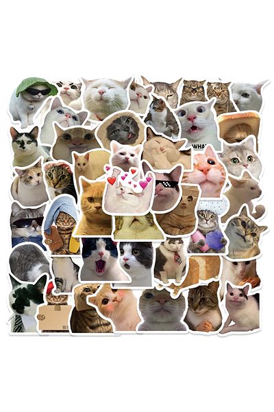 Choice 50pcs-random 50pcs Cute Cat Stickers Vinyl Waterproof Funny Cats Decals For Water Bottle Laptop Skat