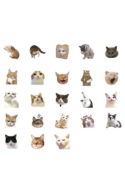 Choice A Etori Life 46 Pcs Cartoon Cute Animal Society Mischievous Expression Cat Student Diy Stationery,l.