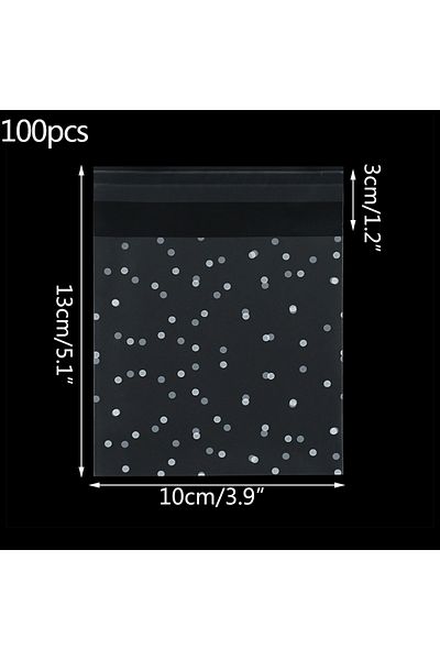 Choice 100pcs B03-13x10cm 100pcs Plastic Transparent Cellophane Bags Polka Dot Candy Cookie Gift Bag Self A