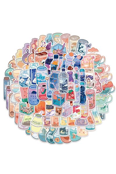 Choice 100pcs 50/100pcs Cartoon Cute Vsco Drinks Bottle Graffiti Stickers For Laptop Luggage Bicycle Waterp