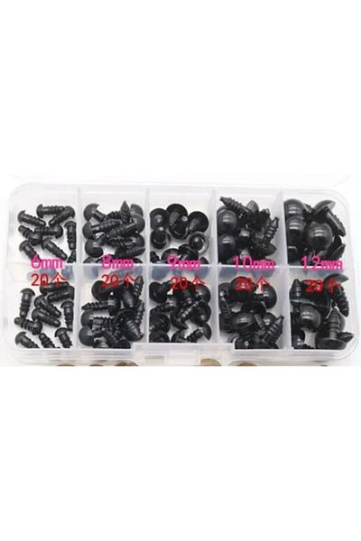 Choice 100pcs Toys Accessories Plastic Eyes Art Eyes Black Bean Eyes All Black Screw Eyes Plush Doll Diy 10
