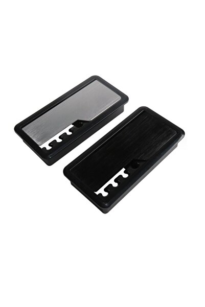 Ofisfix Siyah Dikdörtgen Masa Kablo Kanalı Kapağı | Kablo Deliği Kapağı | Masa Kablo Düzenleyici Kapak