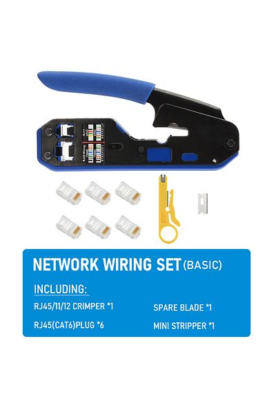 seven floor أدوات ضغط Rj45 الأساسية، كماشة، مكبس كابلات الشبكة، أداة تجريد الأسلاك، قاطع، مشبك إيثرنت، ملقط Rj45