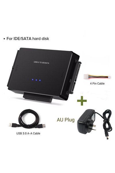 congdi محول كابل محول القرص الصلب SATA/IDE إلى USB 3.0 بمقبس AU لـ SATA وIDE مقاس 2.5/3.5 بوصة