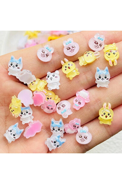 Choice خلط الألوان 50 قطعة جديدة لطيفة من الراتنج على شكل أرنب حزين صغير من س...