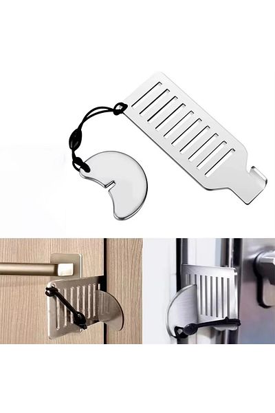 Choice Safety Anti-theft Door Blocker Portable 8cm Stainless Steel Safe Security Tool For Home Privacy H...