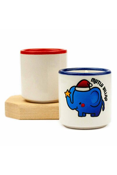 Happy Birthday Elephant Ceramic Decorative Scented Candle - 1 X Christmas Themed Gift Candle