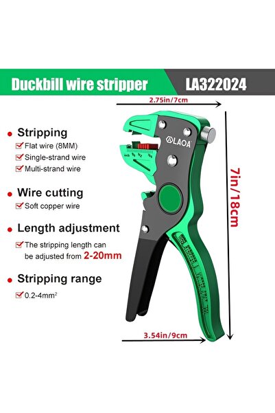 Choice 6 LA322024 LAOA كماشة تجريد الأسلاك الأوتوماتيكية وقاطعة الأسلاك المسط...