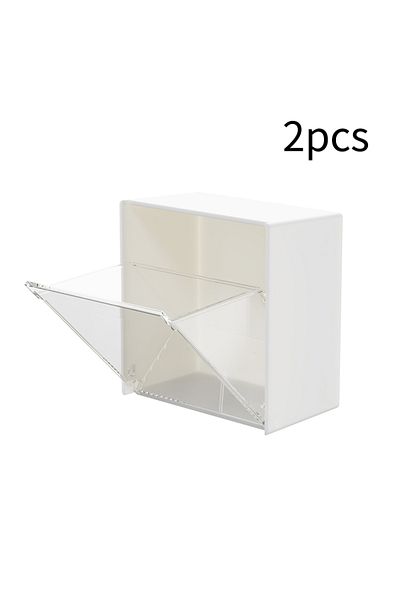 Choice 2pcs 4pcs Plastic Wall Mounted Storage Boxes Dustproof Bathroom Organizer For Cotton Swabs Makeup Ad
