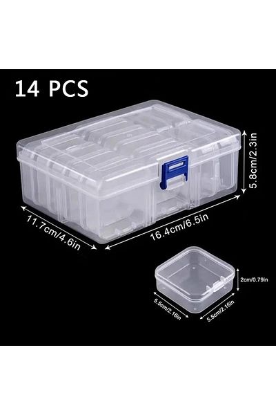 Choice 14 Pcs Box The Transparent Independent Packaging Box Is Small Bead Organizers, Plastic Storage Cases