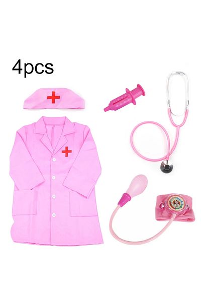 JOKEJOLLY Nurse-4pc-pink-zt-2 Children Doctor Toys Pretend Play Role Playing Puzzle Early Education Interactiv