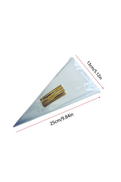 Choice As Picture Shown J1679 50pcs Candy Bags Cellophane Popcorn Bags Cone Cookies Storage Bags With Gold