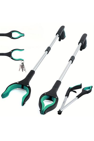 Choice Green Long Handle Foldable Garbage Clip, Multifunctional Environmental Sanitation Garbage Collector,