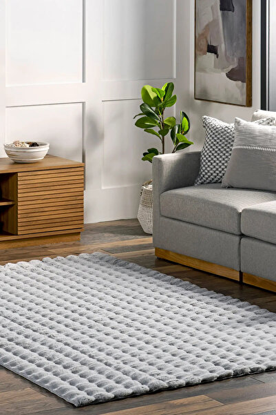 LİNOS HOME Velvet Serisi Özel Puffy Peluş Halı Dekoratif Yumuşacık Yıkanabili...