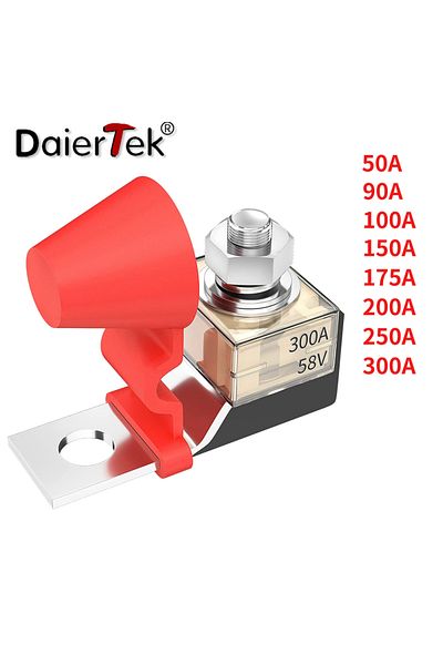 Daiertek 200a Terminal Mount Mrbf Fuse Block Kit 58v With Single Stud 5/16"(M8) Marine Rated Battery