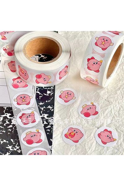 Choice 500pcs 500pcs Anime Kirby Stickers Kawaii Anime Pink Star-kirby Roll Stickers Cute Cartoon Reward St