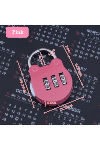 KK&FING Pink Luggage Travel Digit Number Code Lock Combination Padlock Safe Lock For Gym Digital Loc