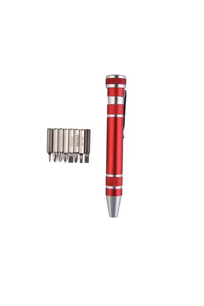 Choice Red Multifunction 8 In 1 Mini Aluminum Precision Pen Screw Driver Screwdriver Set Repair Toolsfor Ce