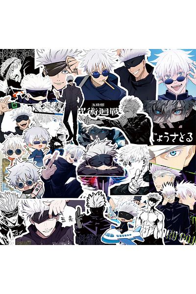 BANDAI 10pcs 10/30/75pcs Cool Anime Jujutsu Kaisen Stickers Satoru Gojo Decals Skateboard Laptop Motorcycle