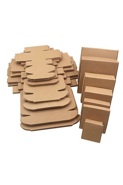 Choice 12.5x12.5x4cm Brown 10pcs Multi Size Cute Square Kraft Packaging Box Wedding Party Favor Supplies Ha