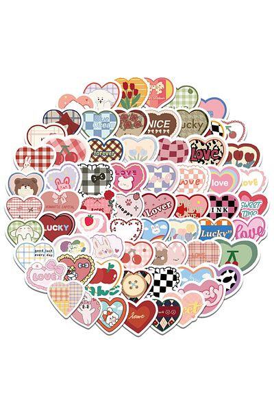 Choice 100pcs-random 100pcs Cute Cartoon Love Heart Stickers Kawaii Candy Colors Stickers Scrapbooking Diar