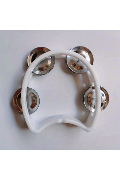 Choice Y01048-white 1pc Plastic Percussion Tambourine For Adults Hand Tambourine Musical Instrument 4 Bells