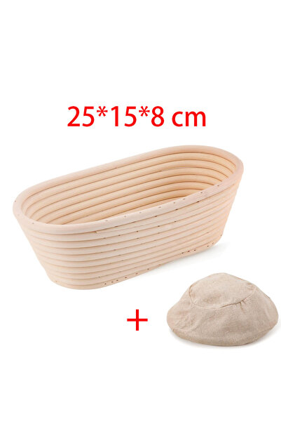 Choice مع بطانة بيضاوية 25 × 15 × 8 سلة خبز من الخيزران سلة خبز بيضاوية من الخيزران المخمر للعجين