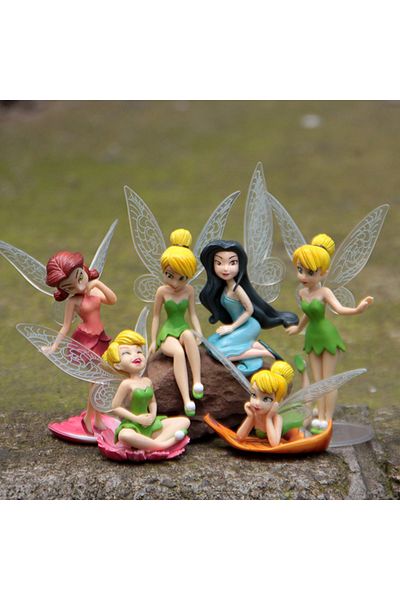 Choice 01 6pcs/set Anime Tinkerbell Fairy Tales Girls Tinker Bell Pvc Action Figures Toys