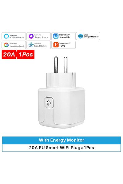 Choice 20a-1pcs Eu Plug Tuya Smart Plug Wifi Eu 16a/20a Smart Socket With Power Monitor Timing Smart Life S