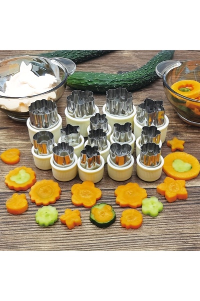 Choice مجموعة مكونة من 5 قطع على شكل حرف B باللون الأبيض مكونة من 4/5/10/14 قطعة من قوالب تقطيع الخضروات والفواكه المصنوعة من الفولاذ المقاوم للصدأ،