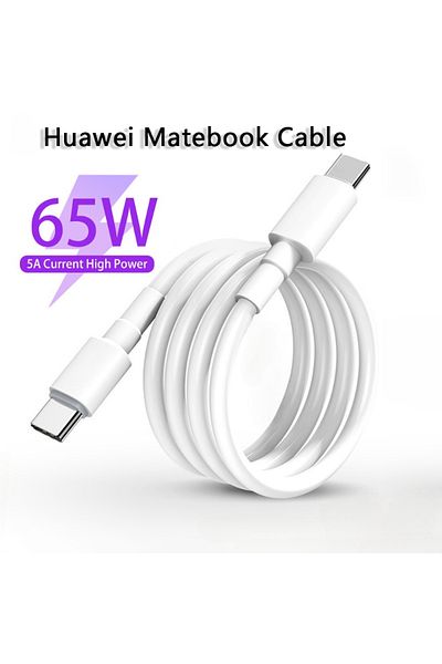 Choice كابل شحن سريع للغاية 65 وات PD أبيض بطول 1 متر من النوع C إلى النوع C كابل محول طاقة للكمبيوتر المحمول بطول 1/2 متر مناسب لجودة عالية