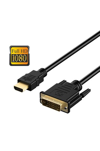 Choice كابل DVI إلى HDTV أسود بطول 1.5 متر، كابل HD إلى DVI متوافق، كابل محول 1.5 متر و3 متر بدقة 1080 بكسل وDVI D 24 1 Pin