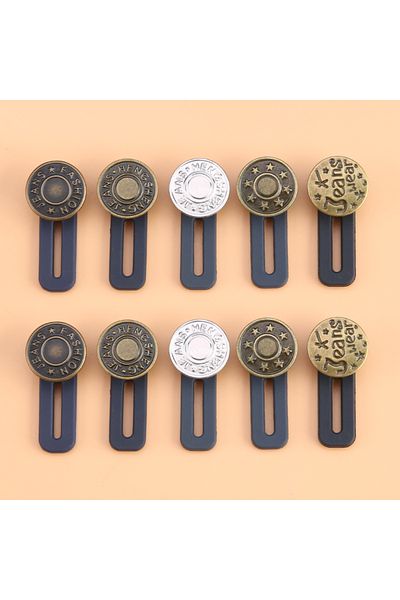 Choice 10pcs 5/10pcs Metal Button Extender Perfect To Any Jeans Pants Free Sewing Retractable Jeans Waist B