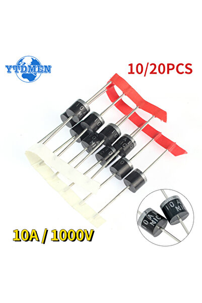 YTDMEN 10 قطع 10/20 قطعة 10A10 ديودات 10A 1000V DO-27 طقم ديودات مقوم محوري كهربائي