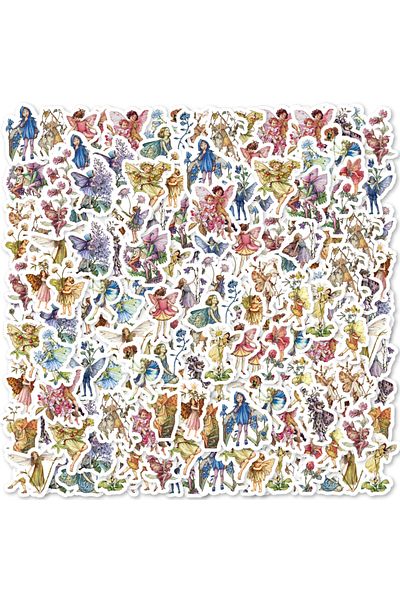 Choice 46pcs Vintage Themed Flower Fairy Graffiti Decals Decorated Notebook Water Cup Guitar Suitcase Cl...