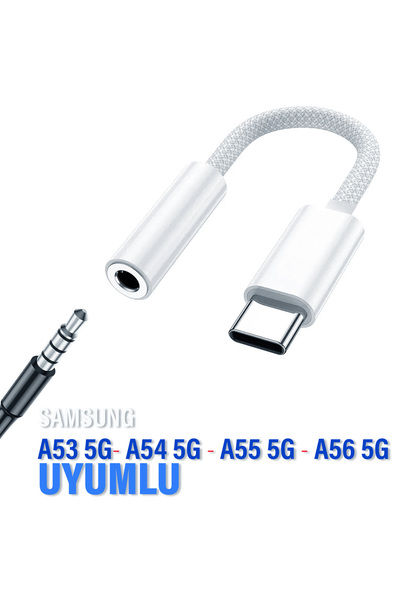 EXENAR Samsung A53 A54 A55 A56 Type C 3.5mm Çevirici Jack Aparat Kulaklık Dön...