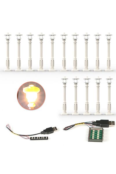 Choice 15pcs Wy 15pcs City Street Light Led (10 IN 1 USB POWERED) Building Block Lamp Moc Compatible With B