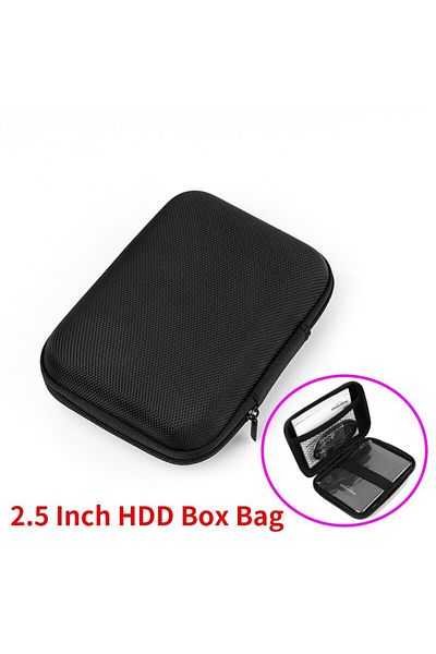 UnionSine Black Hard Disk Case Portable Hdd Protection Bag For External 2.5 Inch Hard Drive/earphone