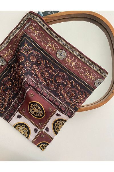 Bonjela Ψηφιακό μαλακό κασκόλ με μοτίβο αλουμινίου