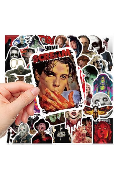 Choice Et231224dark 50pcs/bag Dark Figure, Killer Pattern Stickers Suitable For Scary Parties, Notebooks, W