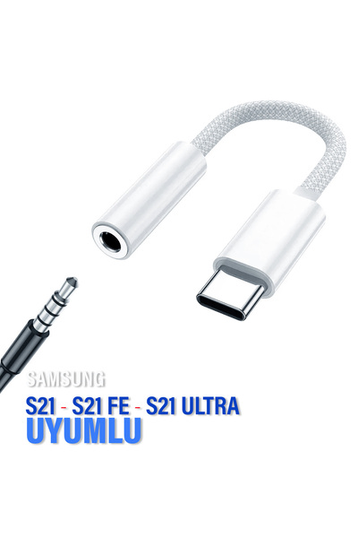 EXENAR Samsung S21 - S21 FE - S21 Ultra  TypeC 3.5mm Çevirici Jack Aparat Kul...