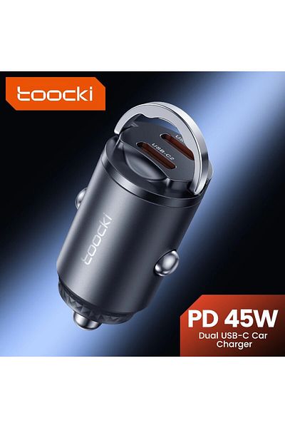 Choice Black Toocki Mini Pd 45w Car Charger Pull Ring Fast Charging Usb C Phone Charger Adapter For Iphone