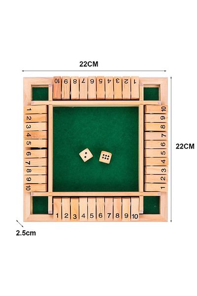 Choice Style 2 Shut The Box Dice Board Game Wooden Flaps & Dices Game 4 Players Pub Bar Party Supplies Fami